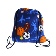 Sport Printed Plush Convertible Backpack/Blanket/Nap Sack