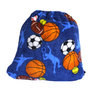 Sport Printed Plush Convertible Backpack/Blanket/Nap Sack