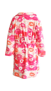 Women's Love & Kisses Print Plush Robe