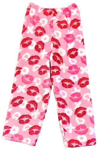 Women's Love & Kisses Print Plush Lounge Pant