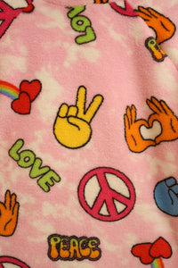 Girls Peace & Love Print Plush Lounge Pant