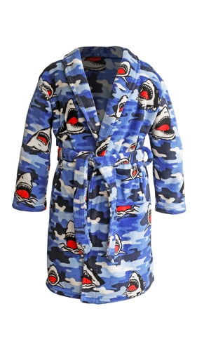 Men's Shark Print  Robe
