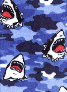 Men's Blue Shark Print Plush Lounge Pant