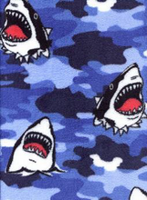 Boys Blue Shark Print Plush Lounge Pant